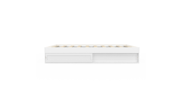 Cadre de lit Orem 160x200cm blanc tiroir coulissant