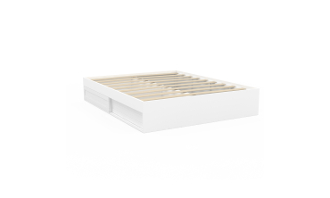 Cadre de lit Orem 160x200cm blanc tiroir coulissant