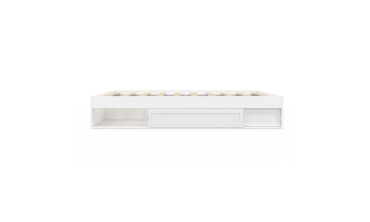 Cadre de lit Orem 160x200cm blanc tiroir coulissant