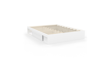 Cadre de lit Orem 140x190cm blanc tiroir coulissant