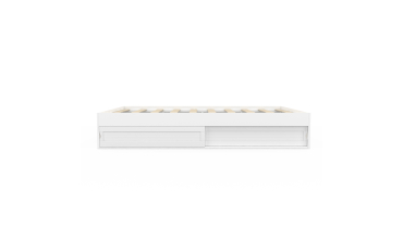 Cadre de lit Orem 140x190cm blanc tiroir coulissant