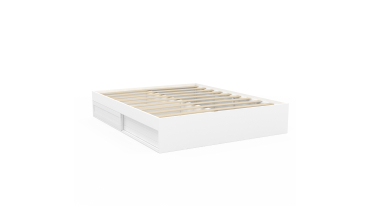 Cadre de lit Orem 140x190cm blanc tiroir coulissant