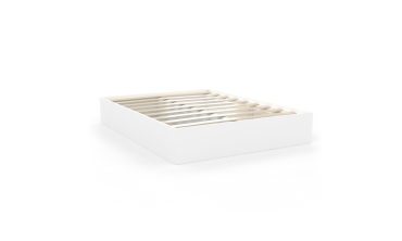 Cadre de lit Orem 140x190cm blanc tiroir coulissant