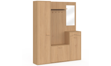 Vestiaire d'entrée Faustine XXL avec placards et miroir
