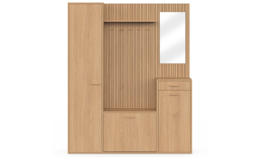 Vestiaire d'entrée Faustine XXL avec placards et miroir