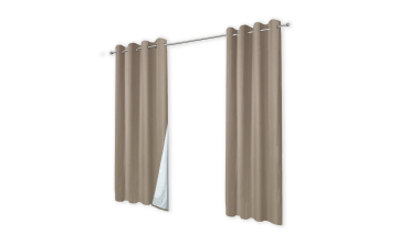 Rideaux thermiques taupe 135x240 cm - lot de 2