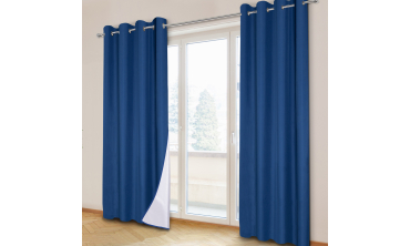 Rideaux thermiques bleu 135x240 cm - Lot de 2