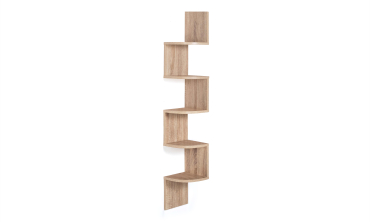 Etagère murale d'angle effet hêtre 120cm