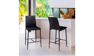 Tabourets de bar Regilux noires - lot de 2