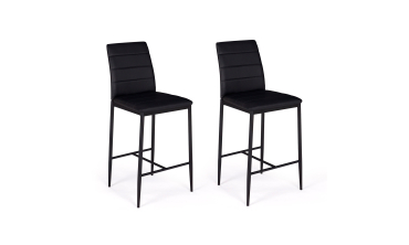 Tabourets de bar Regilux noires - lot de 2