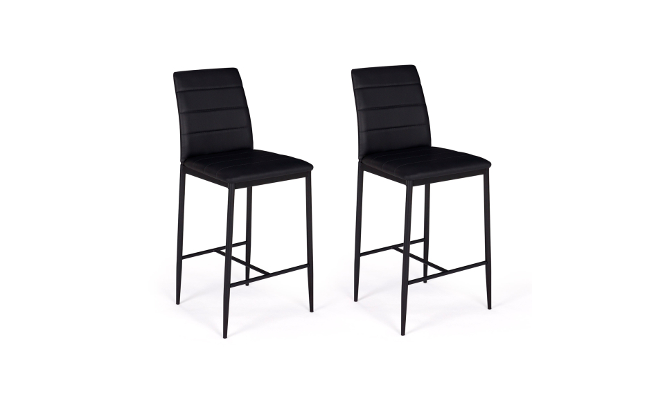 Tabourets de bar Regilux noires - lot de 2