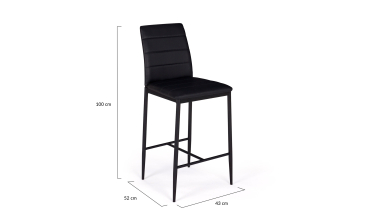Tabourets de bar Regilux noires - lot de 2