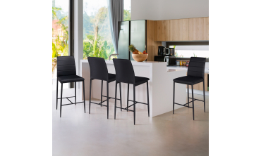 Tabourets de bar Regilux noirs - lot de 4