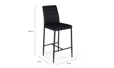 Tabourets de bar Regilux noirs - lot de 4
