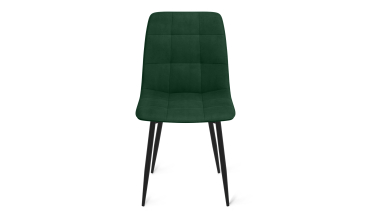Chaises Linda en velours mix de couleurs et pieds métal noirs (vert, gris clair, gris foncé et jaune) - lot de 6