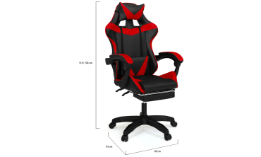 Fauteuil de bureau spécial gaming noir et rouge