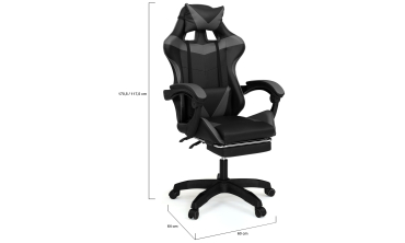Fauteuil de bureau spécial gaming noir et gris