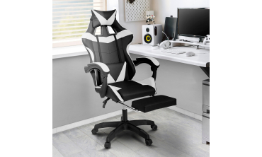 Fauteuil de bureau spécial gaming noir et blanc