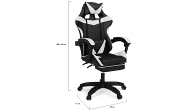 Fauteuil de bureau spécial gaming noir et blanc