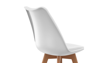 Chaises Nordia blanche pieds bois - lot de 4