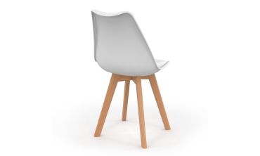 Chaises Nordia blanche pieds bois - lot de 4
