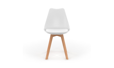 Chaises Nordia blanche pieds bois - lot de 6