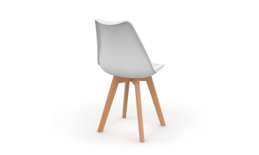 Chaises Nordia blanche pieds bois - lot de 6
