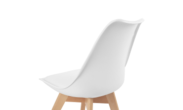Chaises Nordia blanche pieds bois - lot de 6