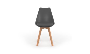 Chaises Nordia gris foncé pieds bois - lot de 4