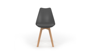 Chaises Nordia gris foncé pieds bois - lot de 6