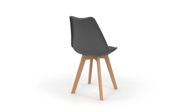 Chaises Nordia gris foncé pieds bois - lot de 6