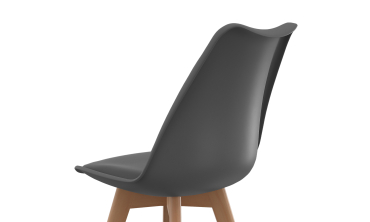 Chaises Nordia gris foncé pieds bois - lot de 6