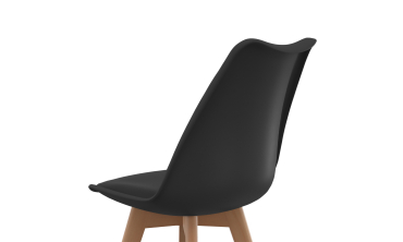 Chaises Nordia noire pieds bois - lot de 6