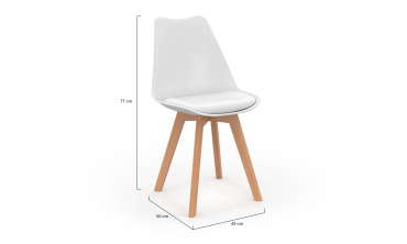 Chaises Nordia mix couleurs (blanc, gris , bleu et rose) - lot de 6