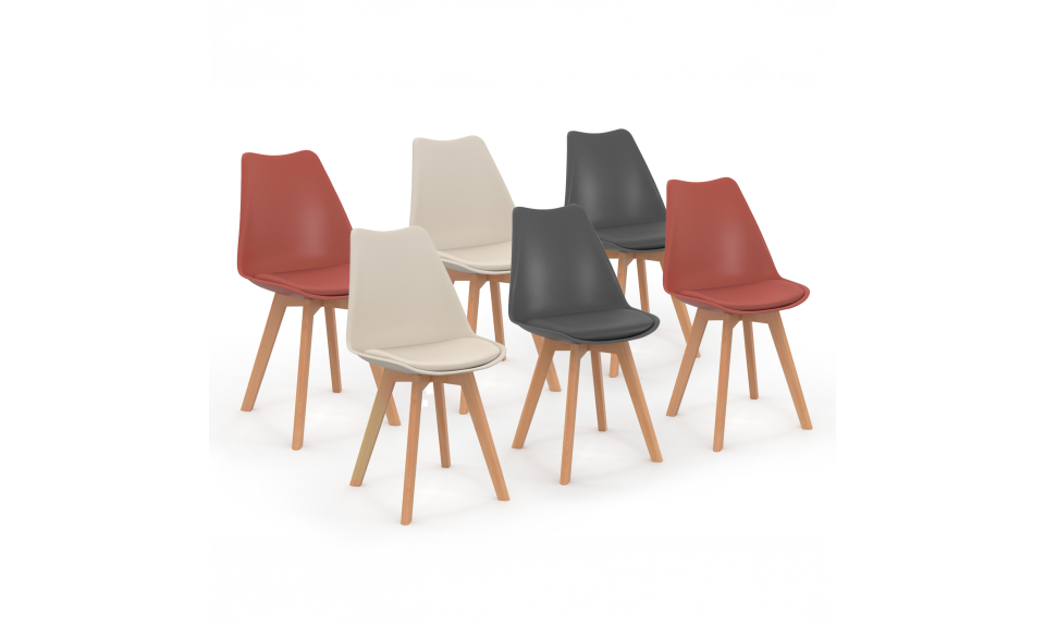  gris et terracotta) - lot de 6