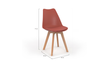 Chaises Nordia mix couleurs (beige, gris et terracotta) - lot de 6