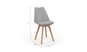 Chaises Nordia mix couleurs (blanc, gris et bleu canard) - lot de 6