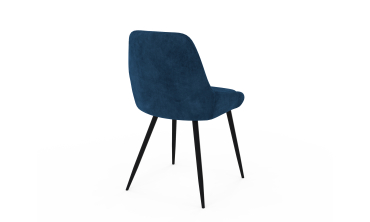 Chaises Olivia velours bleu pieds métal - lot de 2