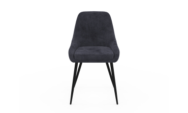 Chaises Olivia velours gris foncé pieds métal - lot de 4