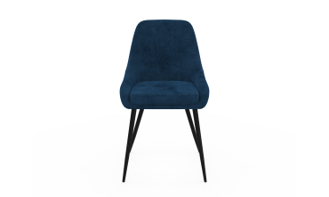 Chaises Olivia velours bleu pieds métal - lot de 4