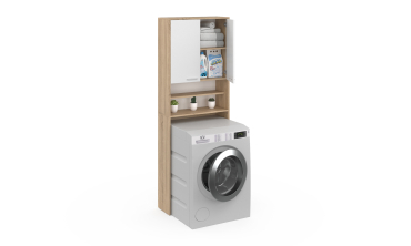 Meuble dessus machine à laver Will blanc et bois
