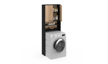 Meuble dessus machine à laver Will noir et bois