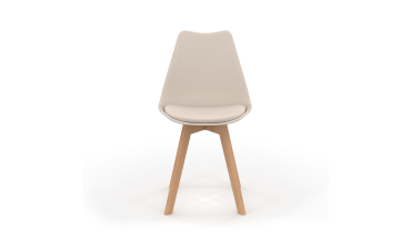 Chaises Nordia beige pieds bois - lot de 6