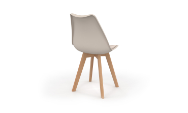 Chaises Nordia beige pieds bois - lot de 6