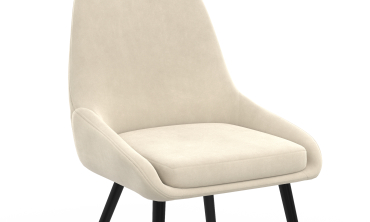 Chaises Olivia velours crème pieds métal - lot de 2