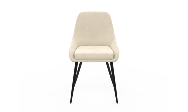 Chaises Olivia velours crème pieds métal - lot de 2