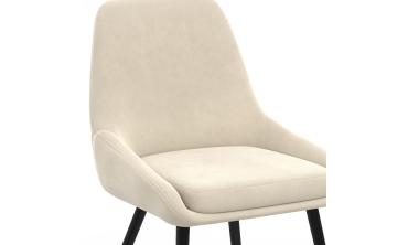 Chaises Olivia velours crème pieds métal - lot de 4