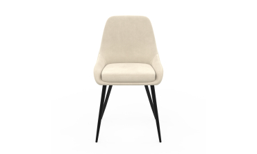 Chaises Olivia velours crème pieds métal - lot de 4