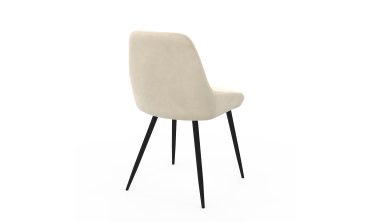 Chaises Olivia velours crème pieds métal - lot de 4