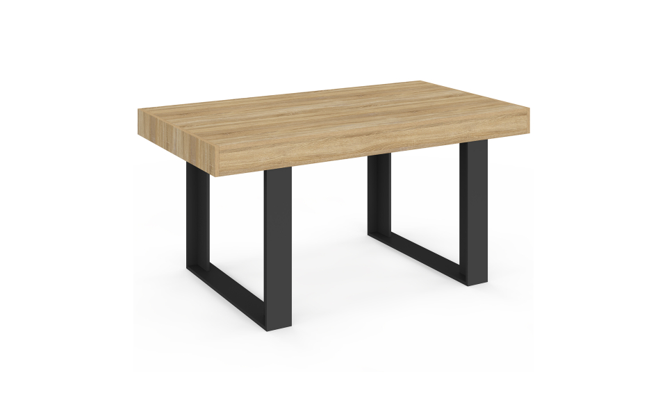 Table à manger Brixton bois et noir 160cm